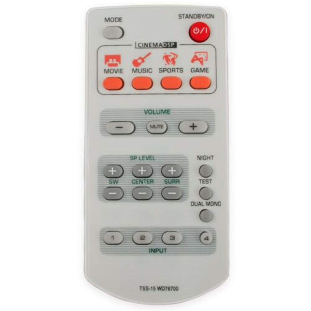 TSS-15 WD76700 Replacement Remote for Yamaha Home Theater TSS-15 TSS-15-WD76