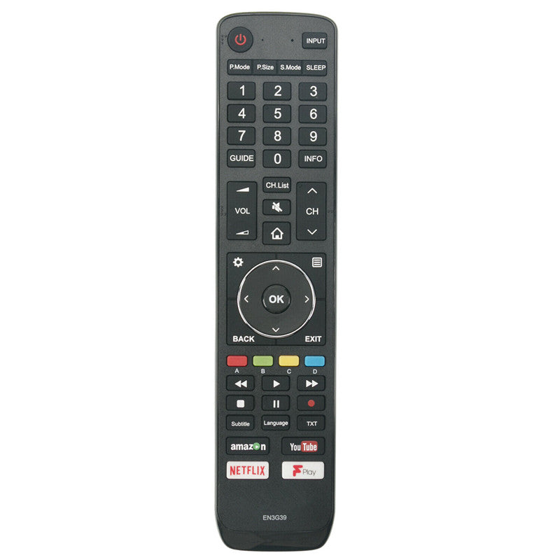 EN3G39 Remote Replacement for Hisense 4K ULED TVs