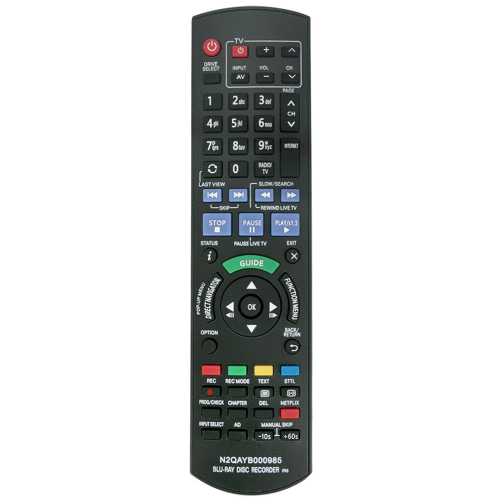N2QAYB000985 Remote Replacement for Panasonic HDD DVD Recorder DMR-BWT740EBK