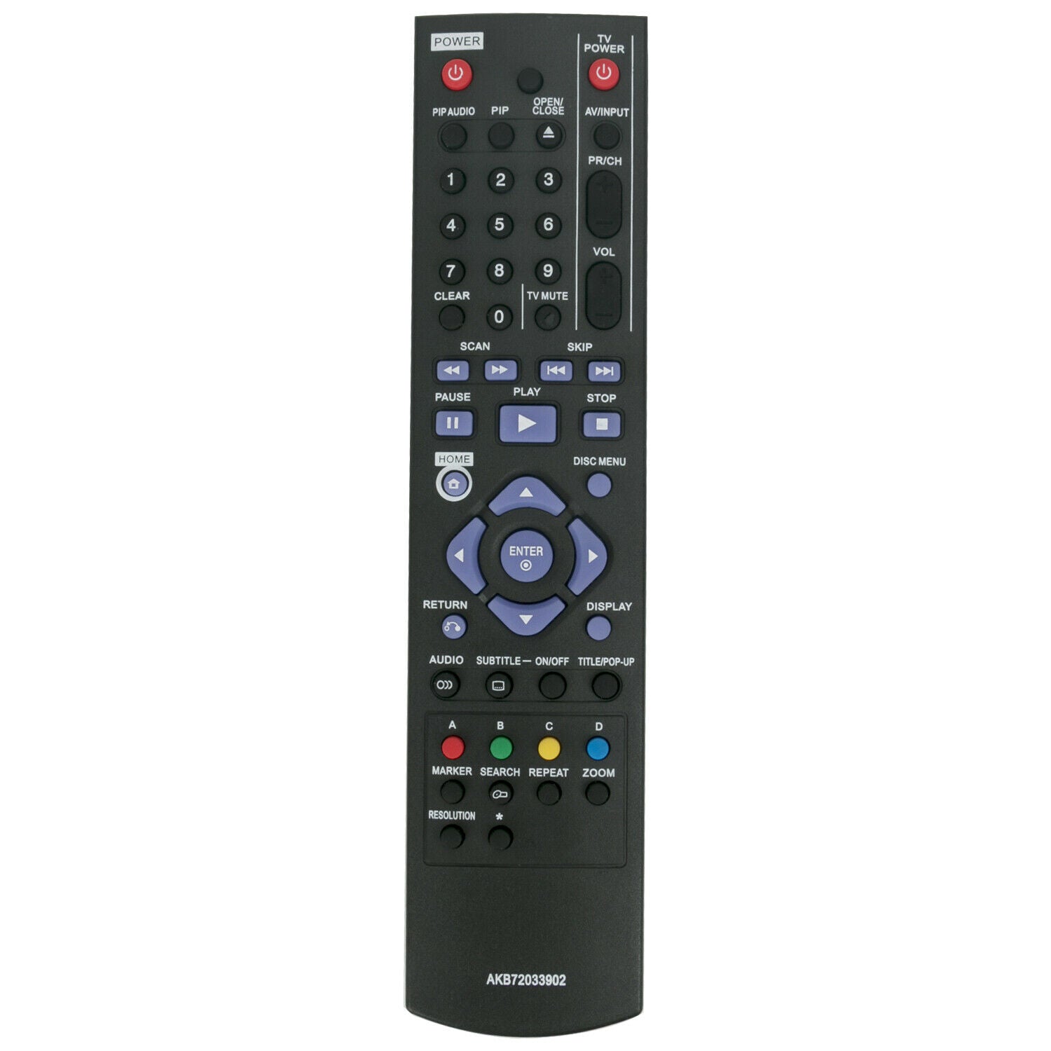 AKB72033902 Remote Replacement for LG DVD TV BD370